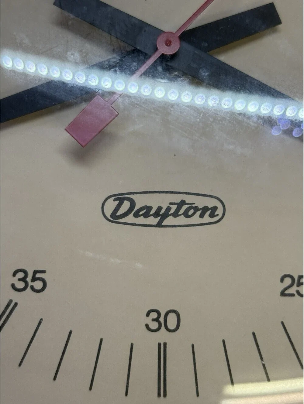 Vintage Dayton 14” Industrial School Wall Clock Quartz Model 5H495B